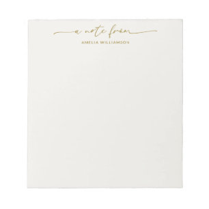 Elegante Champagne Script Calligrafie Persoonlijk Notitieblok