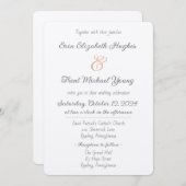 Elegante Champagne Shimmer met Zalm Ampersand Kaart (Voorkant / Achterkant)