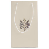 Elegante Champagne Sneeuwvlok Gift Bag Klein Cadeauzakje (Achterkant)