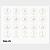 Elegante Champagne Stijlvolle Retro Ronde Sticker (Vel)