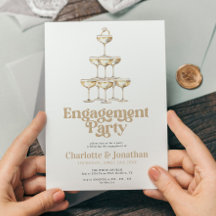 Elegante Champagne Stijlvolle Retro Verloving Fees