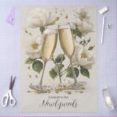 Elegante champagne toast met witte rozen tissuepapier (Craft)