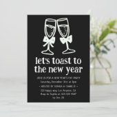 Elegante champagne toast oudjaarsfeest partij kaart (Staand voorkant)