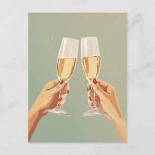 Elegante champagne toast viering briefkaart