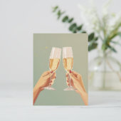 Elegante champagne toast viering briefkaart (Staand voorkant)