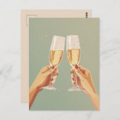 Elegante champagne toast viering briefkaart (Voorkant / Achterkant)