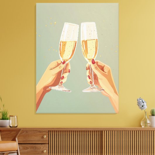 Elegante champagne toast viering canvas afdruk (Insitu (Woonkamer))