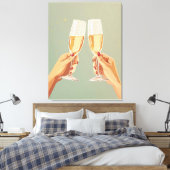 Elegante champagne toast viering canvas afdruk (Insitu (Slaapkamer))