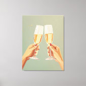 Elegante champagne toast viering canvas afdruk (Voorkant)
