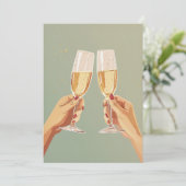 Elegante champagne toast viering kaart (Staand voorkant)