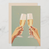 Elegante champagne toast viering kaart (Voorkant / Achterkant)