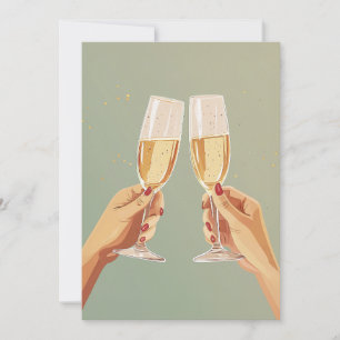 Elegante champagne toast viering kaart