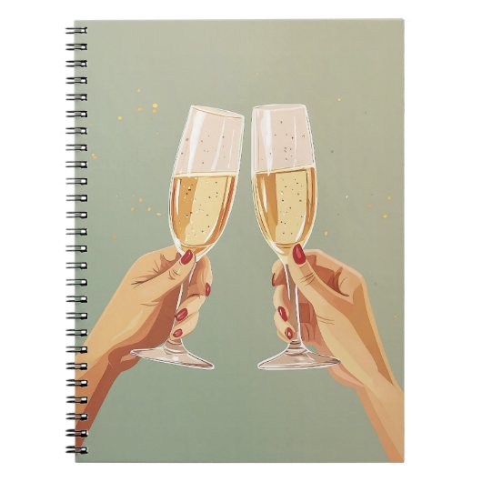 Elegante champagne toast viering notitieboek (Voorkant)