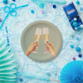 Elegante champagne toast viering papieren bordje (Feest)