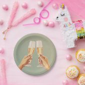 Elegante champagne toast viering papieren bordje (Feest)