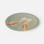 Elegante champagne toast viering papieren bordje (Gekanteld)