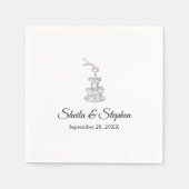 Elegante Champagne Tower Custom Wedding Cocktail Servet (Voorkant)