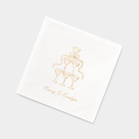 Elegante Champagne Tower Gold Foil Trouwservetten Folie Servetten (Links)