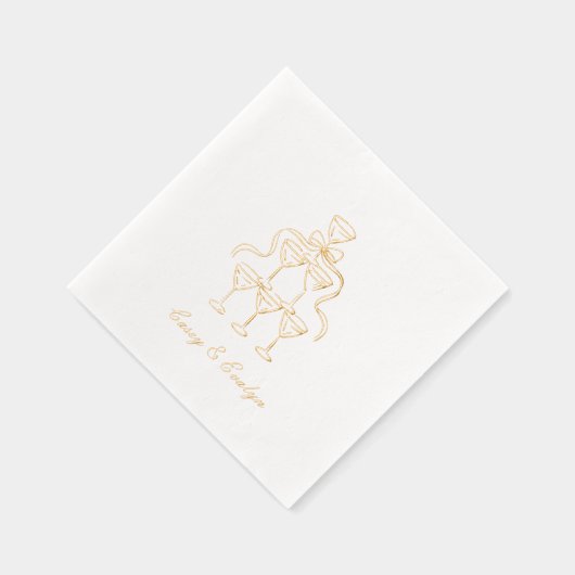 Elegante Champagne Tower Gold Foil Trouwservetten Folie Servetten (Rechts)