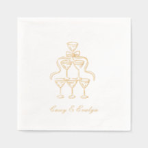 Elegante Champagne Tower Gold Foil Trouwservetten