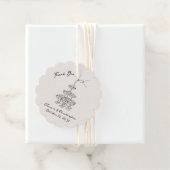 Elegante Champagne Tower Sketch Wedding Favoriete  Bedankjes Labels (In situ)