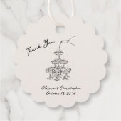 Elegante Champagne Tower Sketch Wedding Favoriete  Bedankjes Labels (Achterkant)