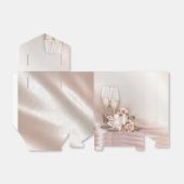 Elegante champagne trouwdag bedankdoosjes (Uitgevouwen)