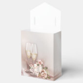 Elegante champagne trouwdag bedankdoosjes (Geopend)
