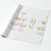 Elegante Champagne Trouwrol Cadeaupapier (Uitgerold)
