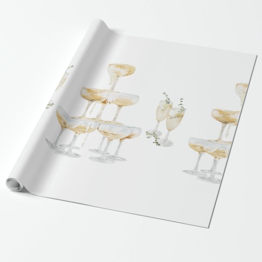 Elegante Champagne trouwrol Cadeaupapier (Uitgerold)