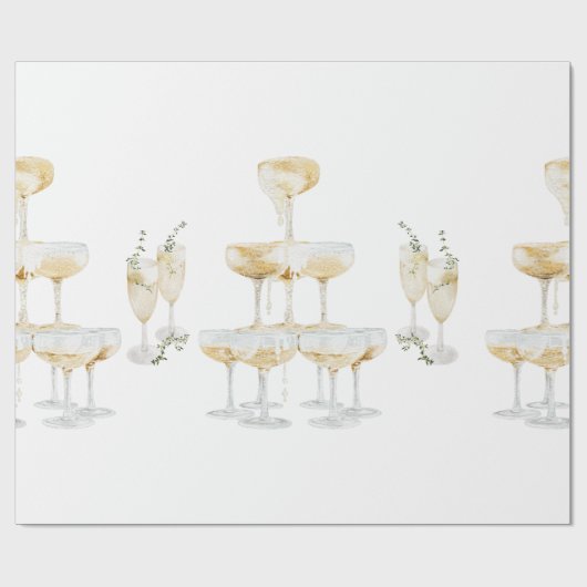 Elegante Champagne Trouwrol Cadeaupapier (Vlak)