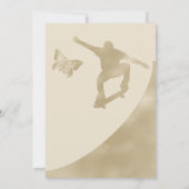 Elegante Champagne Twins Quince Skater Butterfly Kaart (Achterkant)