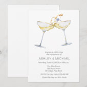 Elegante Champagne verlovingsfeest Kaart (Voorkant / Achterkant)