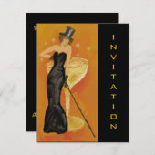 Elegante champagne viert uitnodiging (Voorkant / Achterkant)