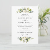 Elegante Champagne Waterverf Floral Wedding Kaart (Staand voorkant)