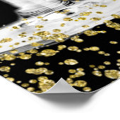 Elegante champagnefluit bloemige bruiloftsdouche poster (Hoek)