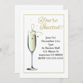  elegante champagneglas uitnodigingen (Voorkant / Achterkant)