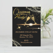 Elegante champagneglazen kerstfeest kaart (Staand voorkant)