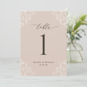 Elegante Champagnetan 5x7 Tafelkaarten voor de Bru Kaart