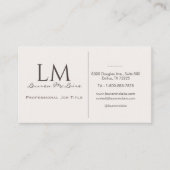 Elegante Champagnetint Monogram-handtekening Visitekaartje (Voorkant)