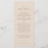 Elegante Champagnetoegift Beige Editoriaal Huwelij Menu (Voorkant)