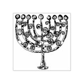 Elegante Chanoeka Menorah Kaars Rubberstempel (Afrduk)