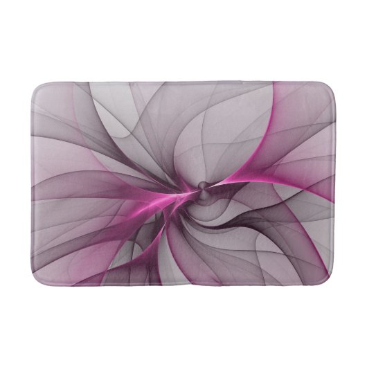 Elegante Chaos Moderne Abstracte Roze Fractale Kun Badmat (Voorkant)