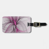 Elegante Chaos Moderne Abstracte Roze Fractale Kun Bagagelabel (Voorkant horizontaal)