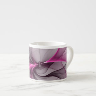 Elegante Chaos Moderne Abstracte Roze Fractale Kun Espresso Kop