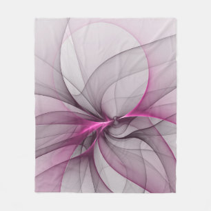 Elegante Chaos Moderne Abstracte Roze Fractale Kun Fleece Deken