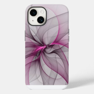 Elegante Chaos Moderne Abstracte Roze Fractale Kun iPhone 14 Hoesje