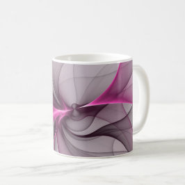 Elegante Chaos Moderne Abstracte Roze Fractale Kun Koffiemok