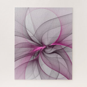 Elegante Chaos Moderne Abstracte Roze Fractale Kun Legpuzzel