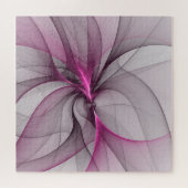 Elegante Chaos Moderne Abstracte Roze Fractale Kun Legpuzzel (Horizontaal)